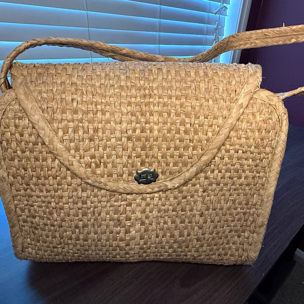 Woven Straw Handbag